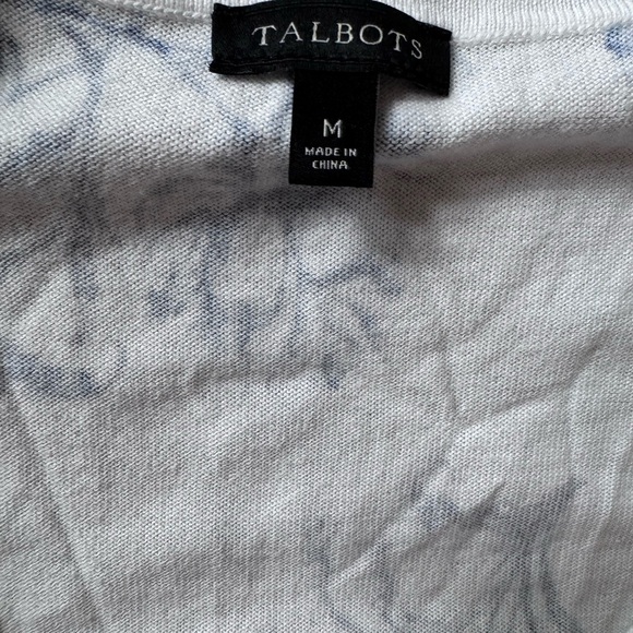 Talbots Cream short Sleeve Button Down sweater - Picture 8 of 12